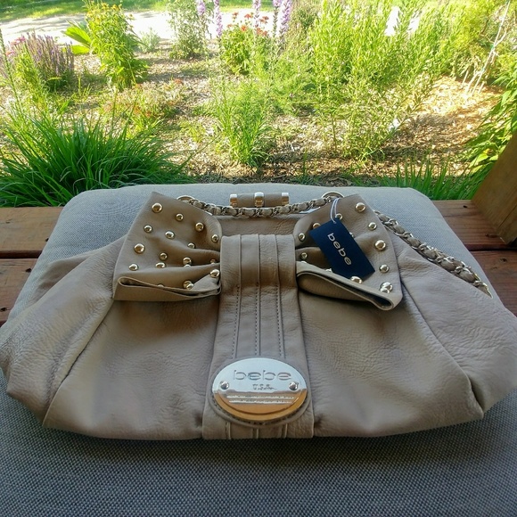 NWT Bebe Stephanie Stud Bow Frame Satchel - Picture 3 of 7